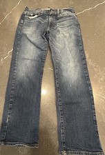 Guess Jeans Mens 34x30 Blue Lincoln Slim Straight Leg Faded Dark Wash Denim