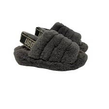 UGG Women's Fluff Yeah Sandals Slides Fluffy Soft 1095119 Gray Size 7