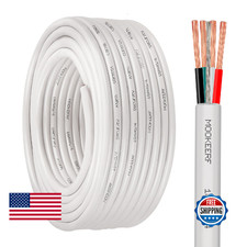 MOOKEERF 18/4 Alarm Wire Shielded Wire 50FT 18 AWG 4 Conductor Stranded Shielded