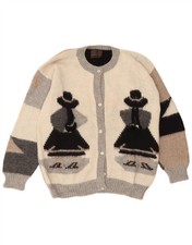 Vintage Damen Grafik Cardigan Pullover UK 16 ...