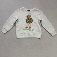Polo Ralph Lauren Kids Polo Bear Sweatshirt White Size 4 Pullover Cotton Blend