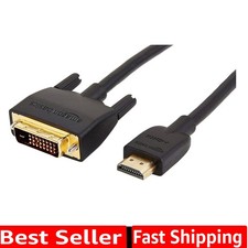 HDMI-A to DVI Male Adapter Cable, Bi-Directional 1080P, Gold-Plated, 6 ft/1.8...
