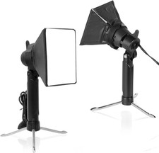Meking Mini Softbox Photography Lighting Kit, Portable 4X4.8In Continuous Lighti