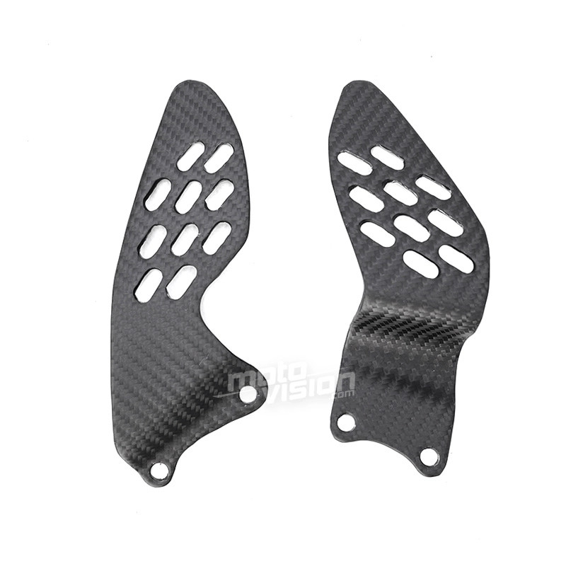Paire de reposes pieds carbone Yamaha R1 2004 2005 2006 vernis mat