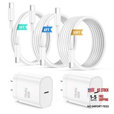 iPhone 17 16 Pro Max Charger Fast Charging USB C Charger Block, 30W USB-C White