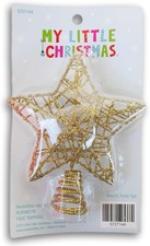 Gold Glitter Wire Star Mini Tree Topper - 5 Inch