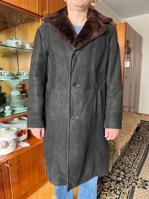 Winter Tulup Original Sheepskin Black Size 54 Soviet civilian bekesha