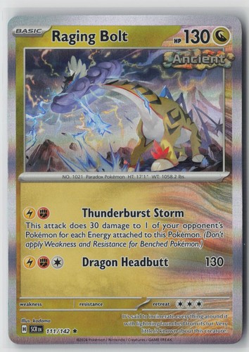 Raging Bolt 111/142 Reverse Holo 2024 SCR Stellar Crown Pokemon Card NM