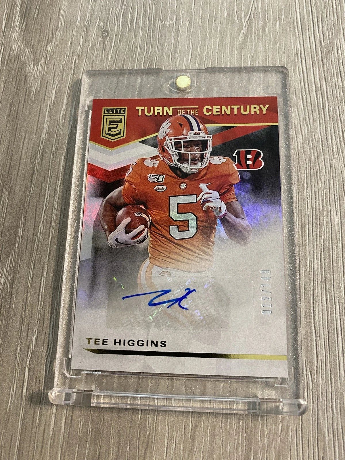 2020 Panini Donruss Elite Turn of the Century /149 Tee Higgins Rookie Auto RC