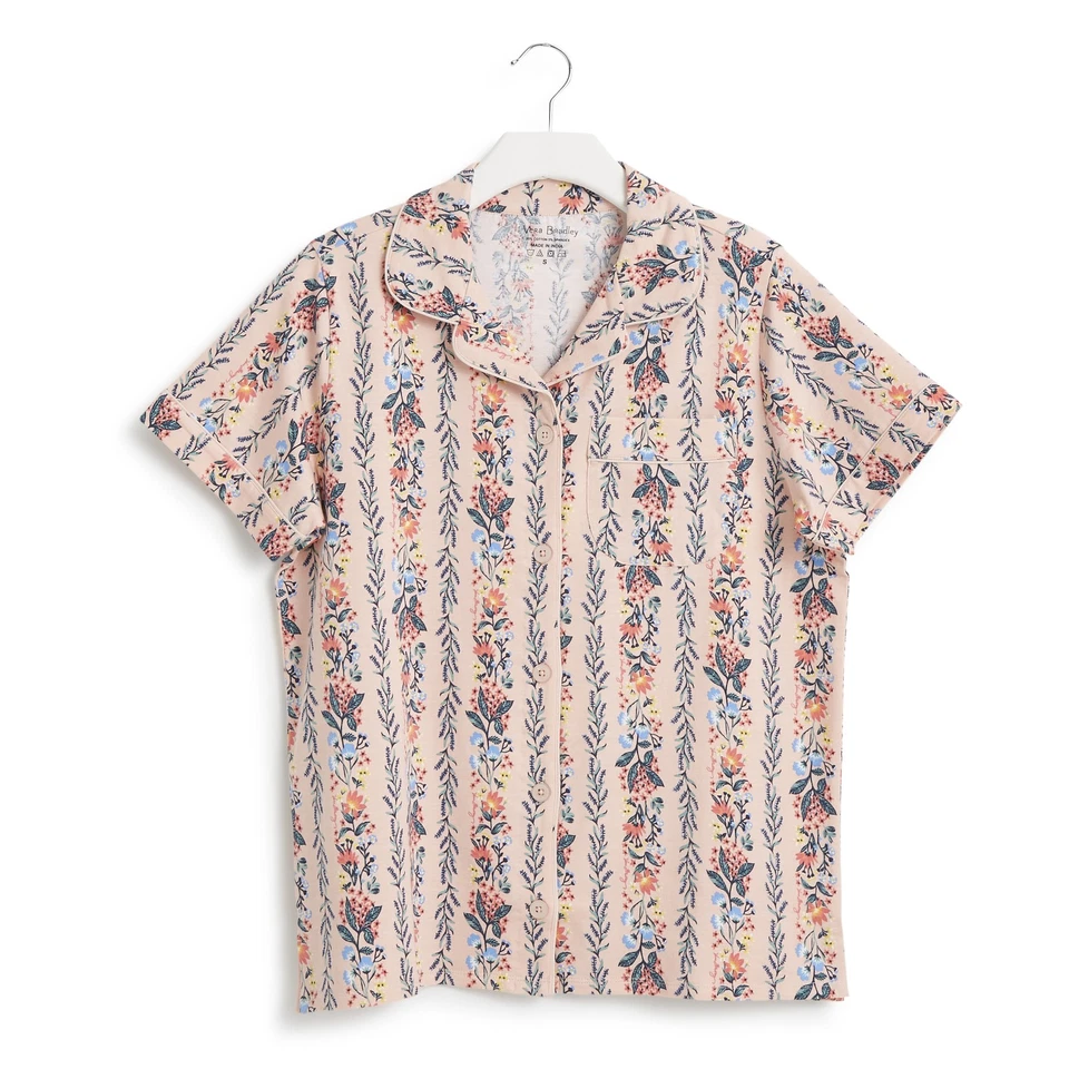 Vera Bradley Short-Sleeved Button Up Pajama Top