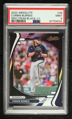 2022 Panini Absolute Spectrum Black 1/1 Corbin Burnes #38 PSA 9 MINT uk2