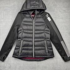 Tommy Hilfiger Women Black Down Puffer Packable Hooded Jacket Full Zip M