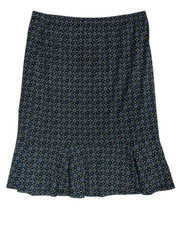 SAG Harbor Women's Mosaic Print Pull-On Skirt Size Medium Flounce Hem