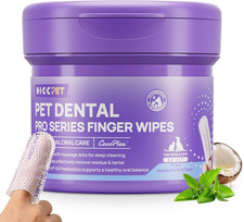Pro Teeth Cleaning Wipes for Dogs  Cats, Vet-Recommended Dental Care Finger Wip