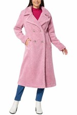 G by Giuliana Black Label Teddy Coat Lilac Pink Double Breasted Size XS NWT