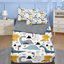 Zipper Bedding Full Cute Dinosaur Zip Up Bedding Set for Boys and Kids, Blue ...