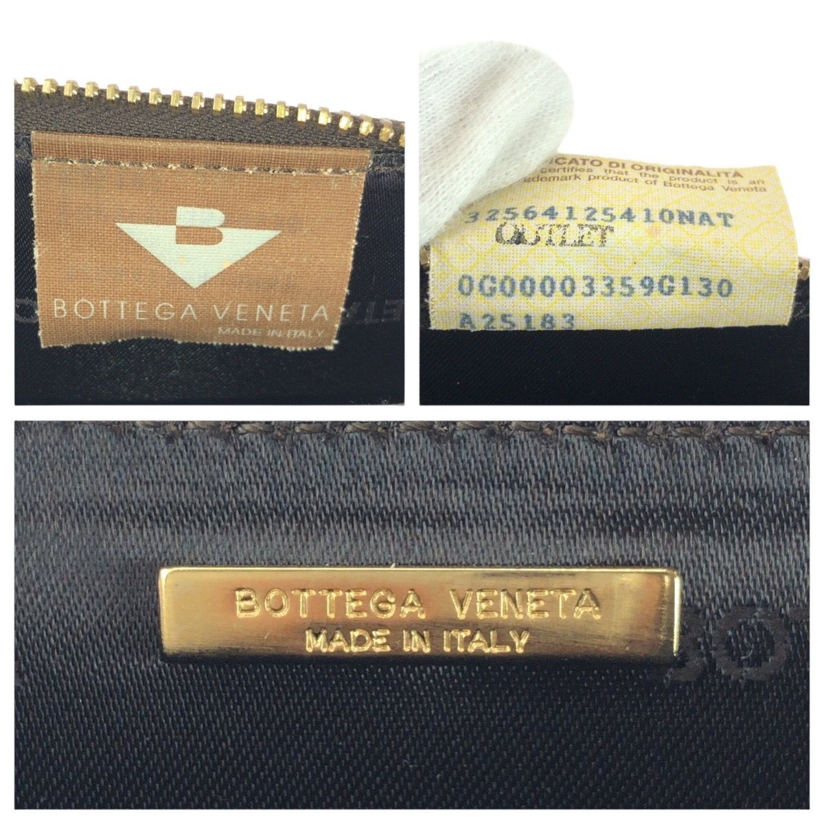 Bottega Veneta Canvas Wallet Beige Brown Gold Hardware Women’s thumbnail 4