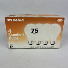 Sylvania 75W Soft White 4 Pack A19 Light Bulbs HTF Incandescent Bulbs 1210 Lumen