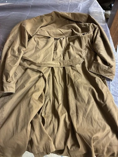 Kenneth Barnard Dbl Breasted Trench Rain Coat Mens 42L Beige Vtg Belted  w Liner image 4