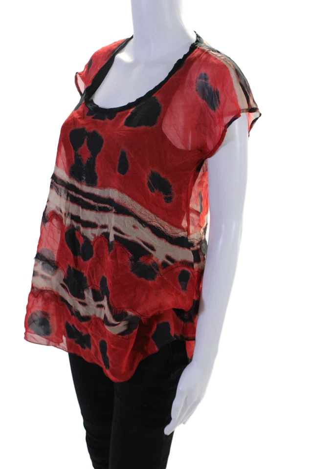 Blusa multicolor sin mangas cuello redondo para mujer Diane Von Furstenberg talla S Foto 2 de 4