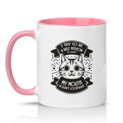 I Try To Be A Nice Unisex 11 Unzen Keramiktasse sarkastischer Katzenhumor Geschenk