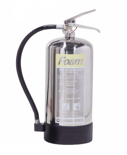 NEW 6 LITRE FOAM CHROME FIRE EXTINGUISHER - FSEX6SS - Picture 1 of 1