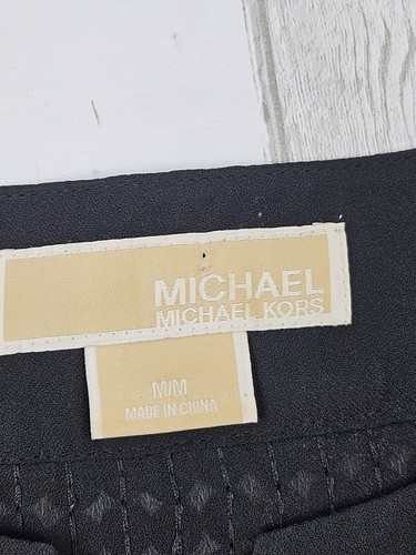 Michael Kors Womens Tunic Shirt Medium Black Sequin Beaded - Picture 4 of 11