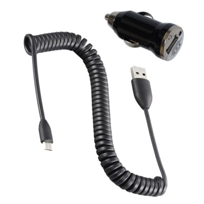 Spiralkabel gewickeltes Kabel Auto KFZ Ladegerät Samsung Sony LG HTC Huawei