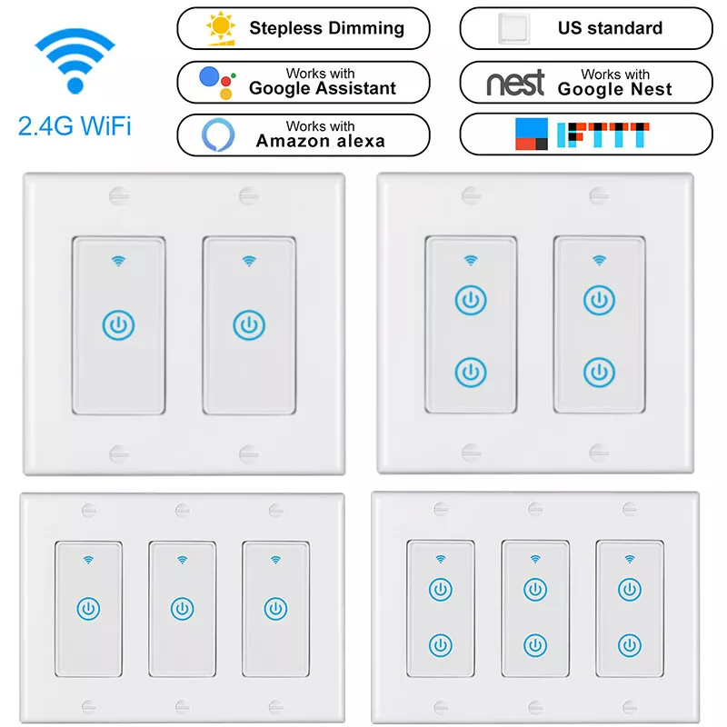 Smart WIFI Light Wall Switch Works with Alexa Google Home IFTTT Safety life  App