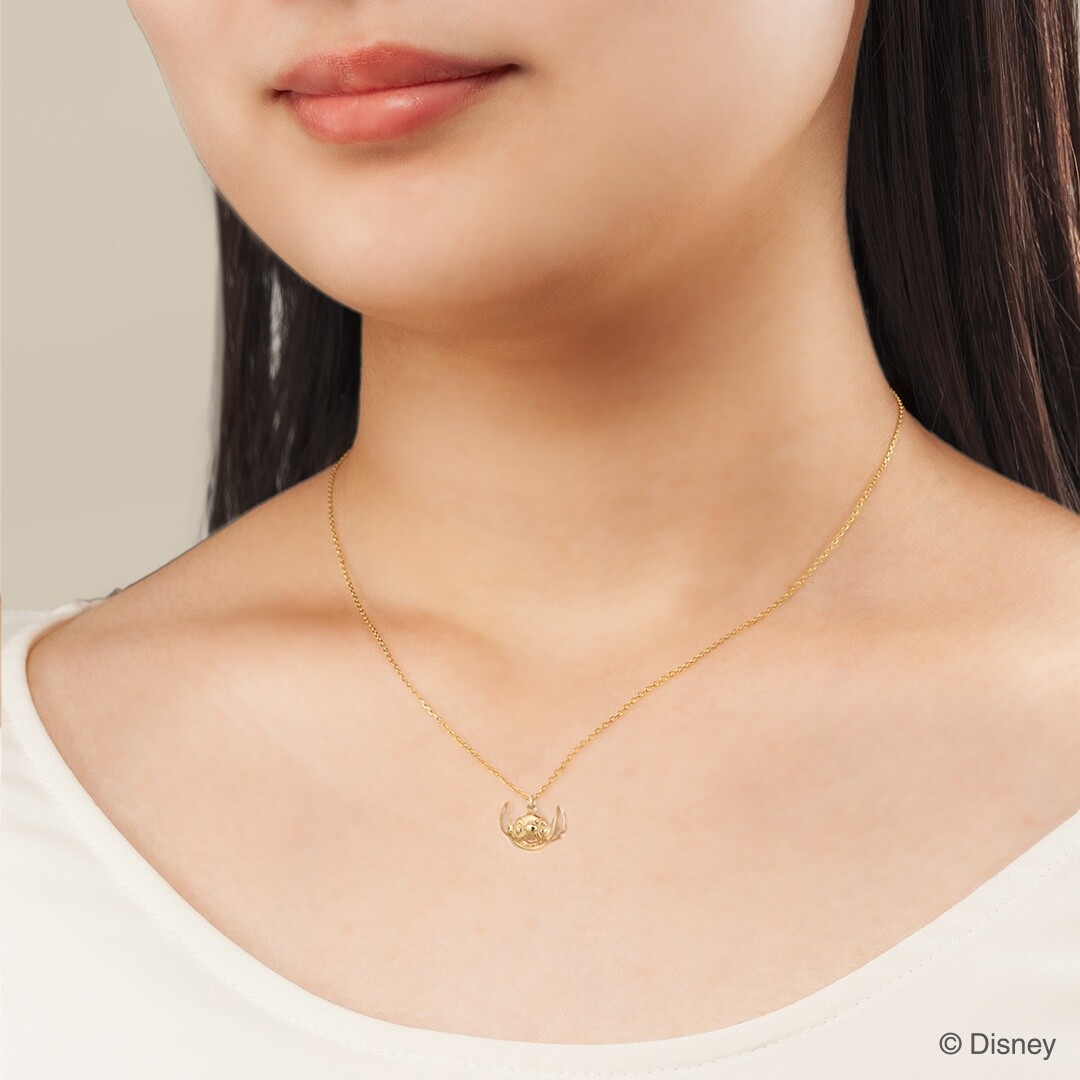 Stitch Disney x K.UNO Necklace Friends of smiling K18 Yellow Gold