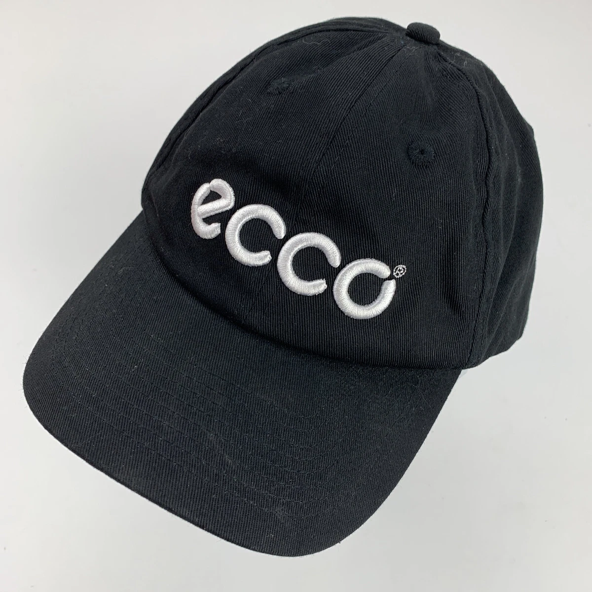 Ecco Black White Ball Cap Hat Adjustable Baseball