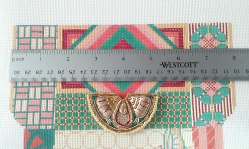 KIMONO Pair Needlepoint HP Canvas 18m 8x12 each Beaded Embroidered embellishment - Picture 4 of 8