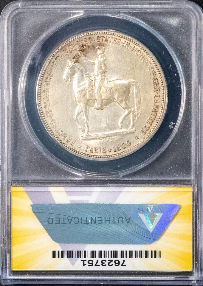 1900 $1 Silver Lafayette Dollar ANACS # 7623751 + Bonus - Image 2 of 2
