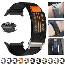 For Samsung Galaxy Watch Ultra 47mm Nylon Loop Watch Band Adjustable Sport Strap
