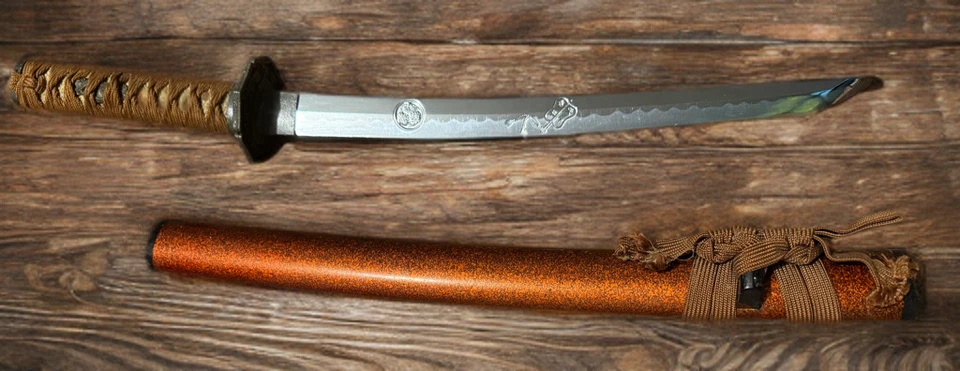 Vintage Imitation Practice Samurai Japanese Sword w/ Dragon Engraving – 25" - Image 3 of 4