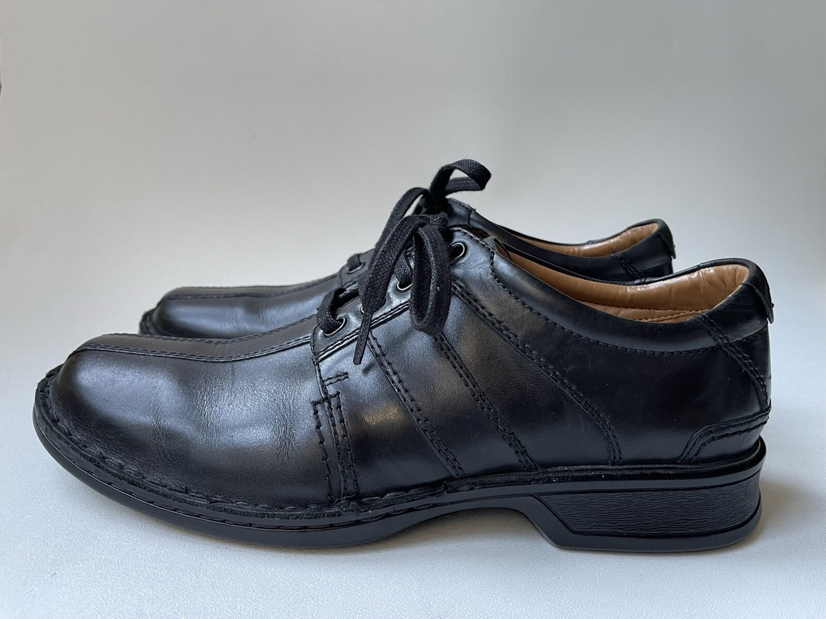 Clarks Collection Soft Leather Lace Up Oxford Shoes Black Mens Size 12 Ortholite Men main image 4