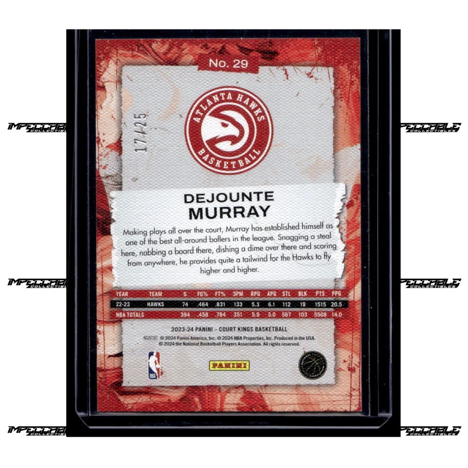 2023-24 Panini Court Kings - Jade #29 Dejounte Murray /25 - Image 2 of 2