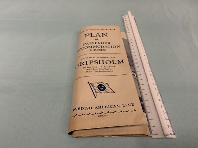 Swedish American Line - MS Gripsholm - Plan of Passenger Accommodation von 1937