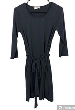 Everly Dress Women’s Small Black Stretch Waist Tie LBD Little Black Dress Modal