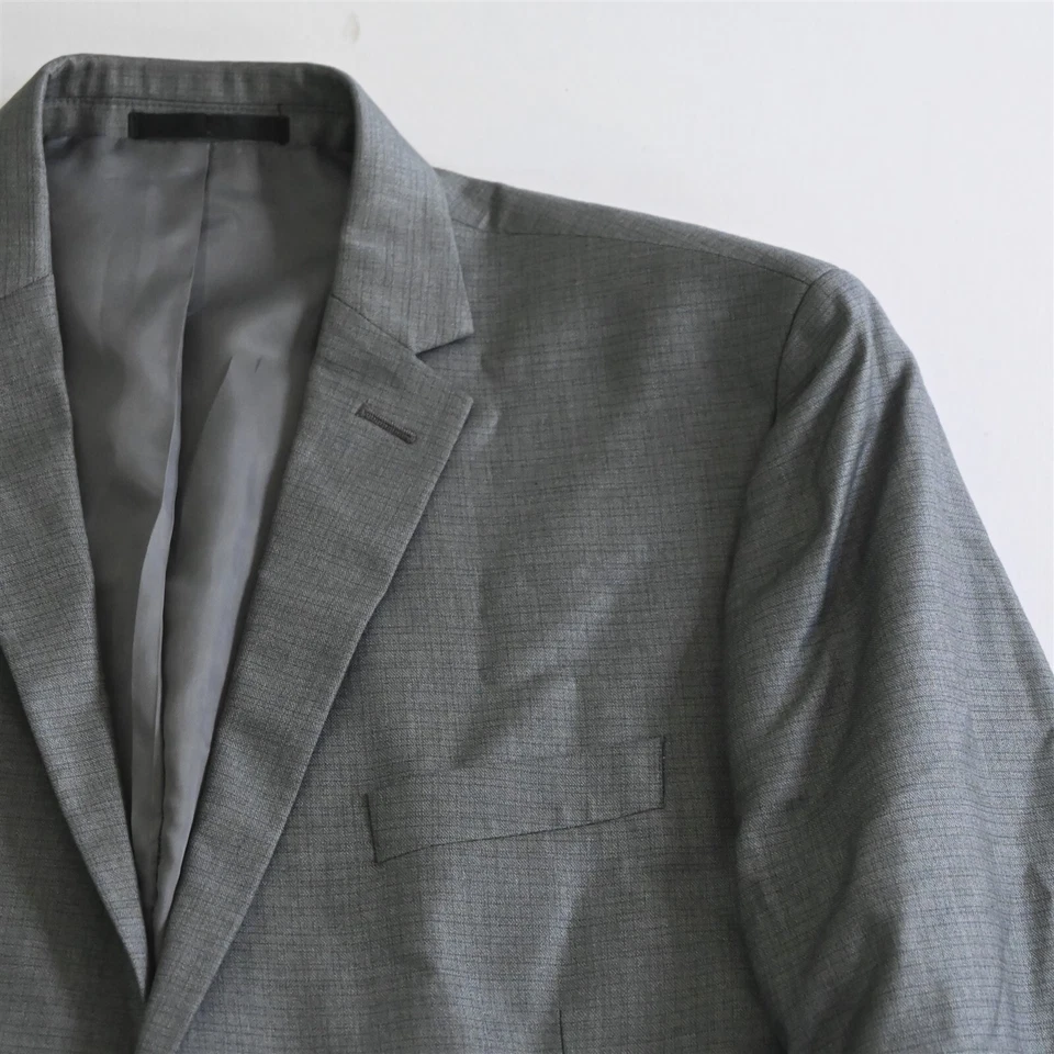 Kenneth Cole Reaction 42S 38x32 Gris Cuadros Techni-Cole Hombres Chaqueta Pantalones Traje Foto 3 de 4