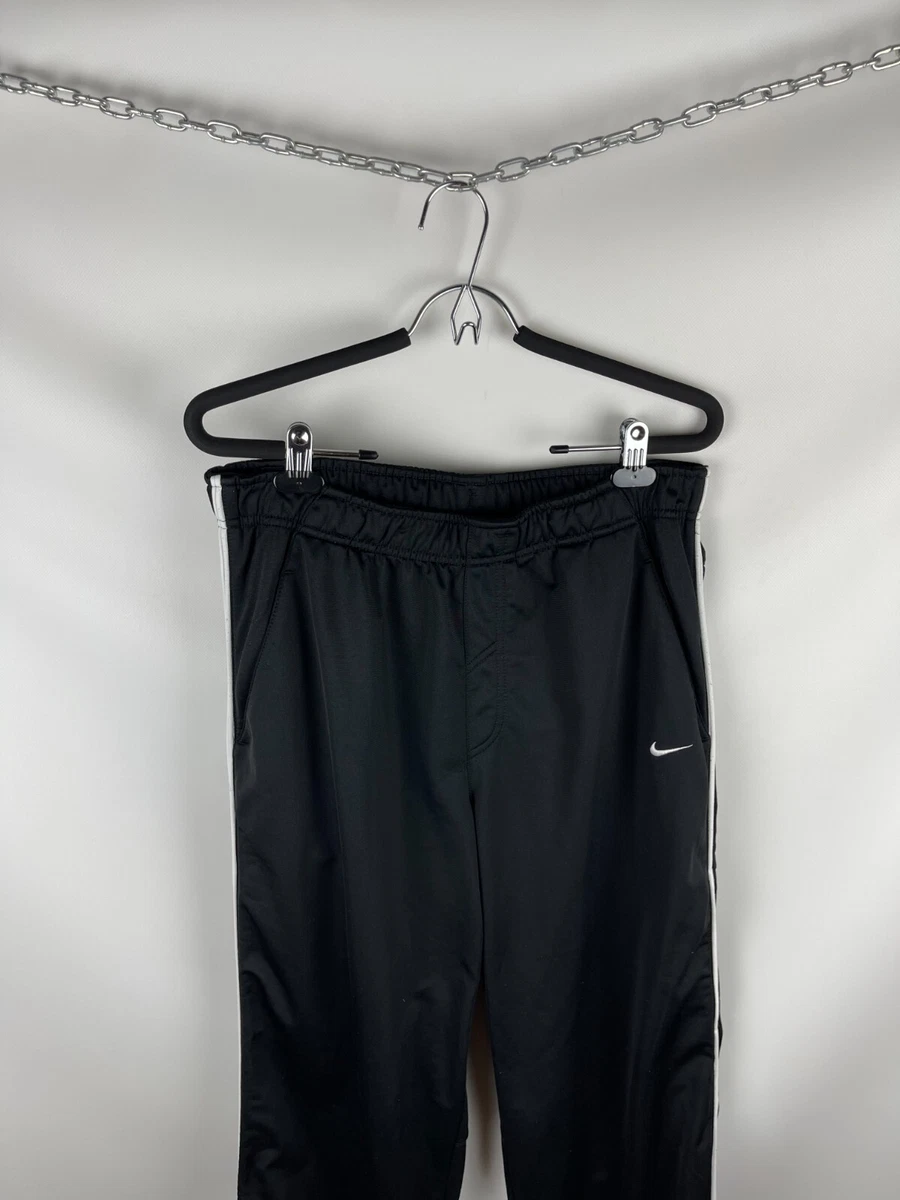 Nike vintage y2k black double swoosh trackpants with stripe eBay