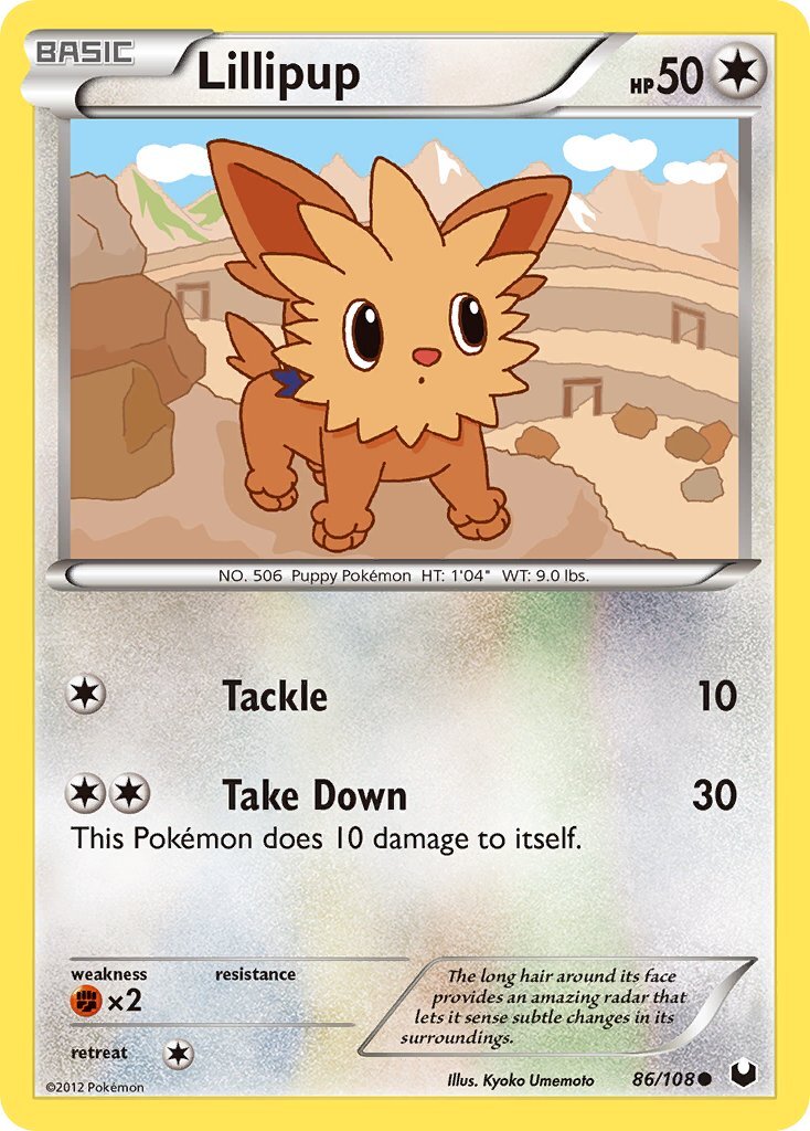 Lillipup Dark Explorers 86 Reverse Holo Pokemon Card NM