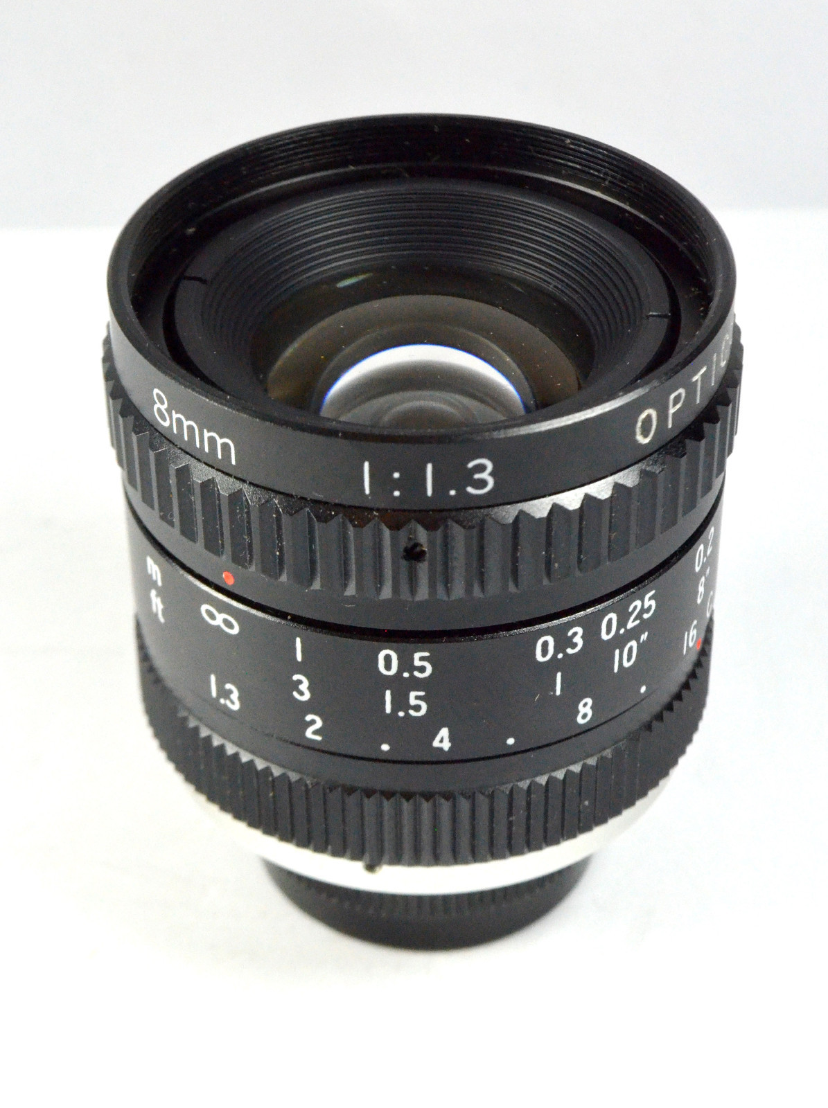 Vintage Wide Angle OPTICOM Lens FocalLength 8mm Speed  f/1.3