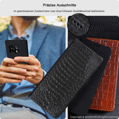 Business Echt Leder Handy Tasche Klapphülle Magnet Cover Flip Deckel für OnePlus