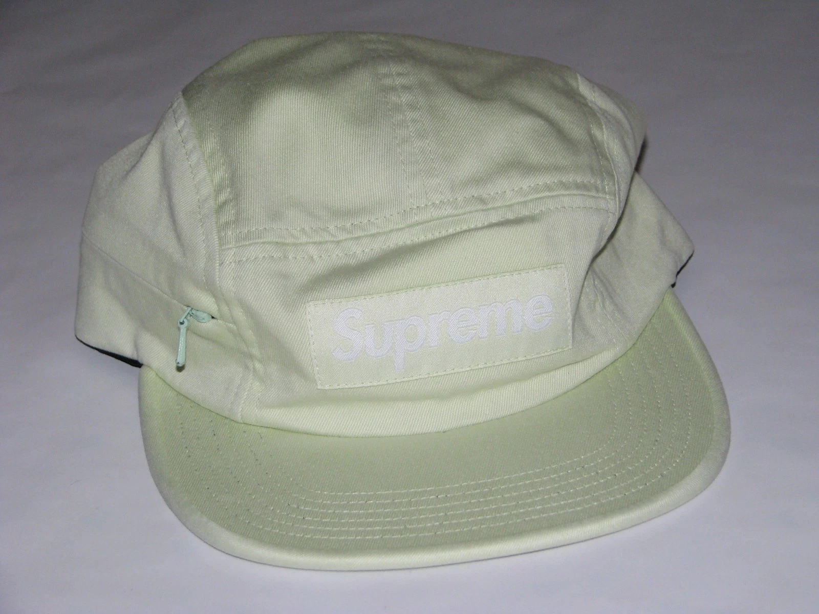 Casquette de camp zippée latérale SUPREME New York PALE LIME réglable NEUVE ! F/W 2017 BOGO