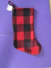 Christmas Red Black Buffalo Plaid Holiday Hanging Stocking 20" Brand NWT's
