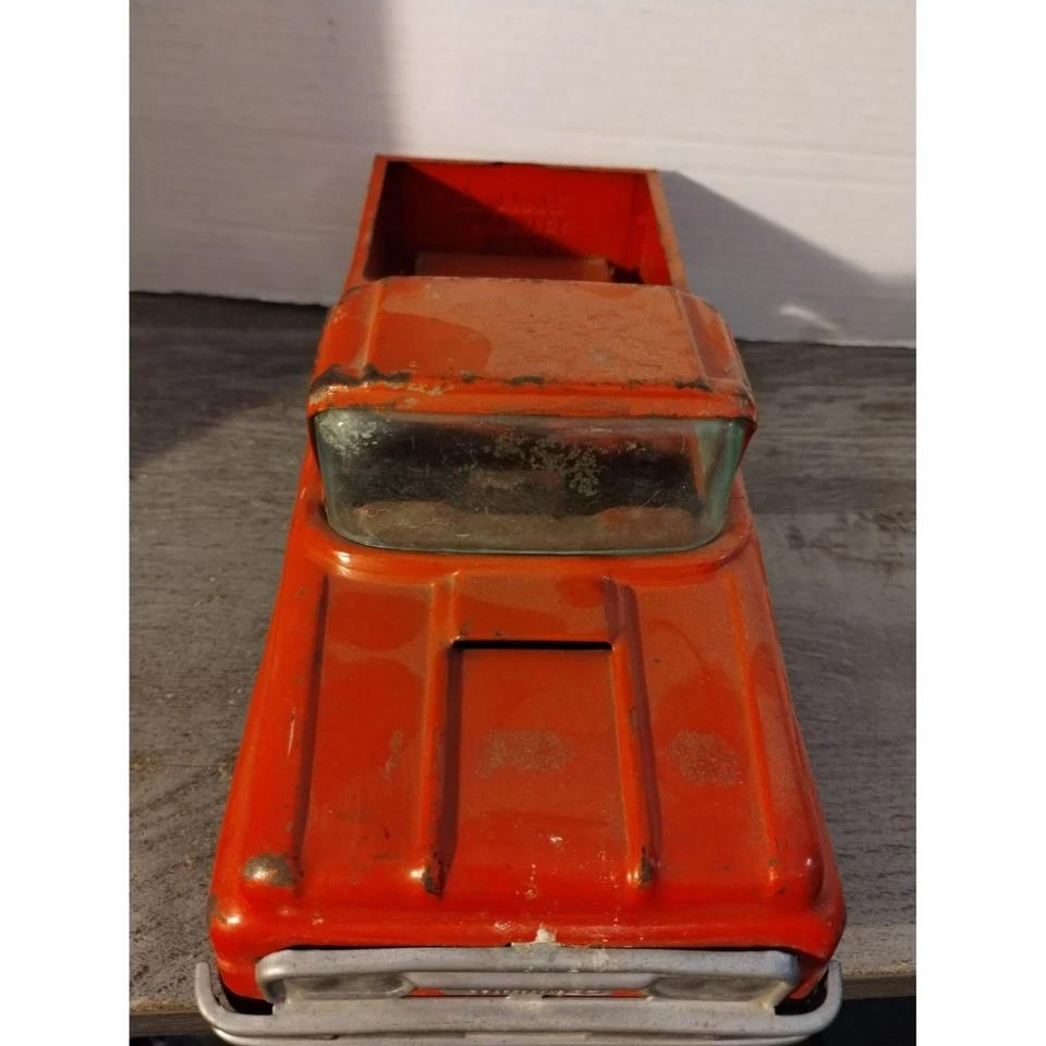 Camioneta pickup Buddy L Traveling Zoo roja acero prensado años 60 Foto 3 de 4