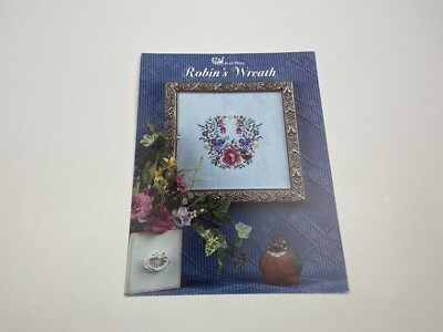 Just Nan Robin s Wreath Counted Cross Stitch Pattern With Bird Charm