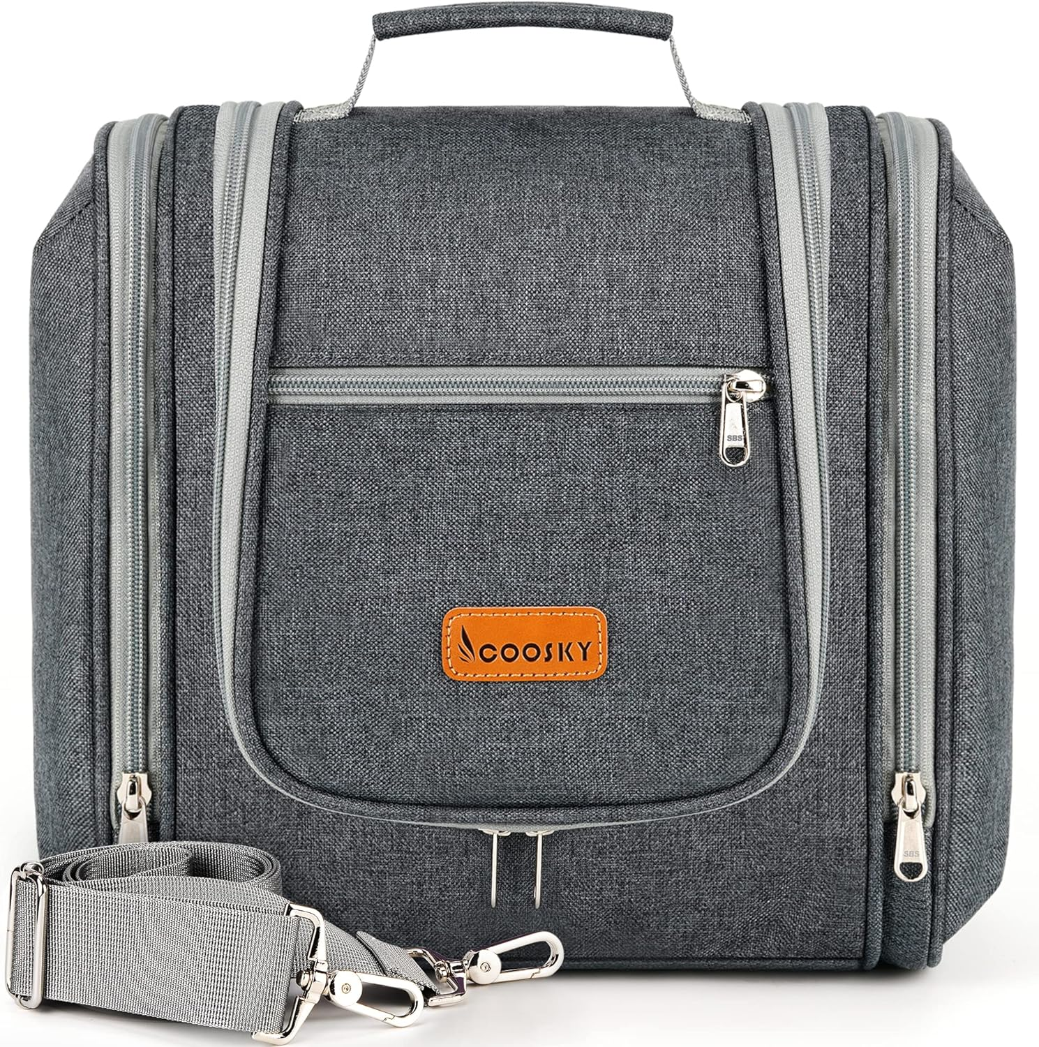 Extra Large Toiletry Bag with 6 Compartments for Women and Men - Holds Full-Size Bottles