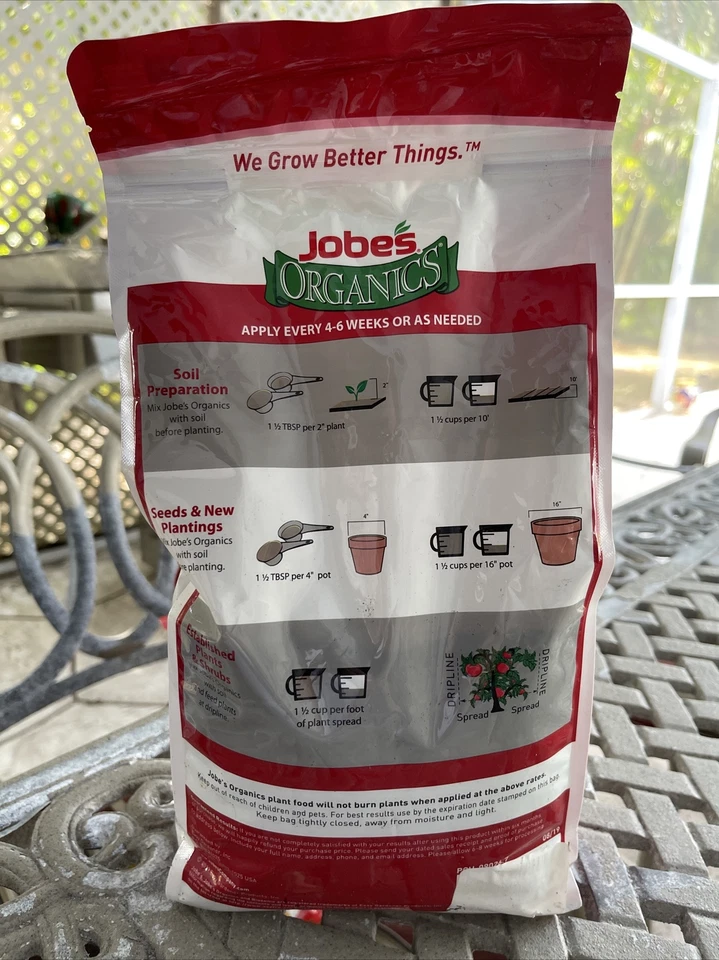 4磅Jobe’s Organics蔬菜和番茄颗粒植物食品 — 第 2/4 张图片